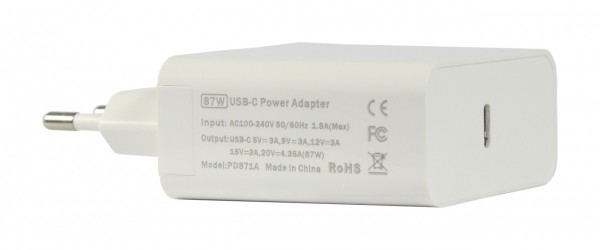 ALLNET Ersatznetzteil QC USB-C PD Netzteil Power Supply 87 Watt 1x USB Typ-C Typ-C**EU PLUG**