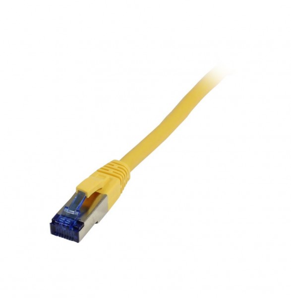 Patchkabel RJ45, CAT6A 500Mhz, 1.0m, gelb, S-STP(S/FTP), TPE/LSZH(Superflex), AWG26, Synergy 21