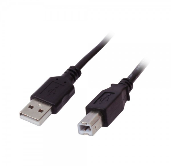 Kabel USB2.0, 5m, A(St)/B(St), Schwarz, Premium, Synergy 21,