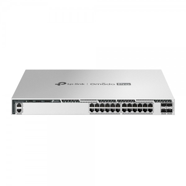 Omada PRO full managed Layer 3 Switch • 28 Port • 24x 1GbE, 4x SFP+ • PoE Budget 720W • 24x PoE af/at • Omada PRO • S6500-24GP4XF