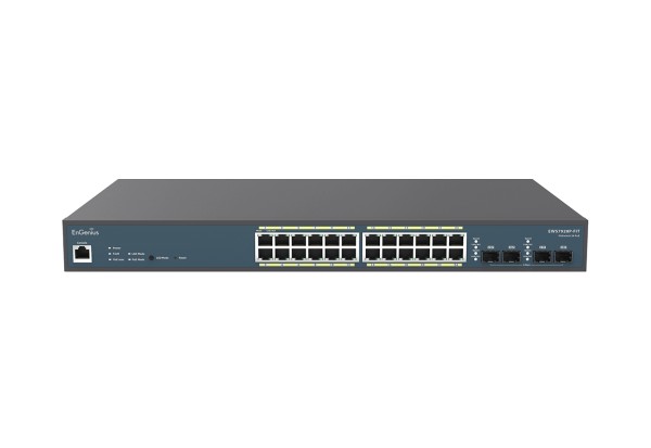 EnGenius Switch full managed Layer 2+ 28 Port • 24x 1 GbE • PoE Budget 240W • 24x PoE at • 4x SFP • 19&quot; • EWS7928P-FIT • FitCon/FitXpress