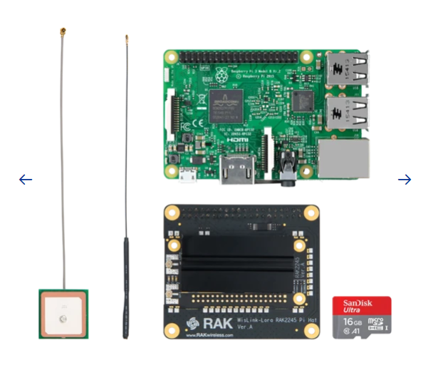 RAK Wireless · LoRa · WisGate · LoRa Gateway Discover Kit RAK2245 Pi HAT &amp; Raspberry Pi 3B+ &amp; 16G TF Card(with software image) to quick start a LoRaWA