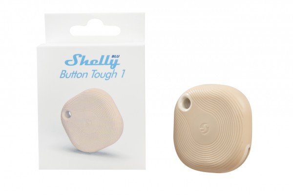 Shelly · Plug &amp; Play · &quot;Blu Button Tough Mocha&quot; · Schalter &amp; Dimmer · Bluetooth · Batterie · Dunkelbeige