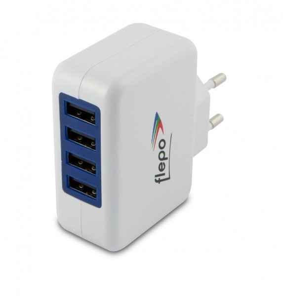 Flepo Netzteil USB 4-fach 100V/240V-4A