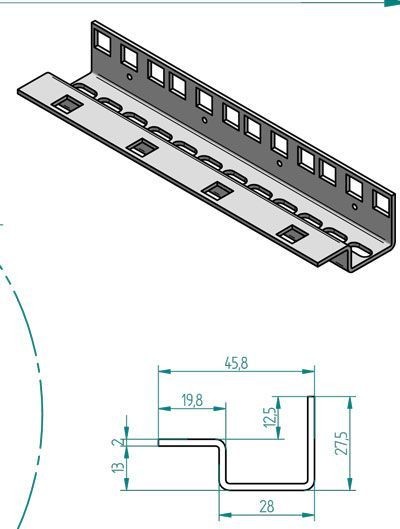 Triton 19&quot;zbh. Profilschiene 47HE, Vertikal, Stückweise,