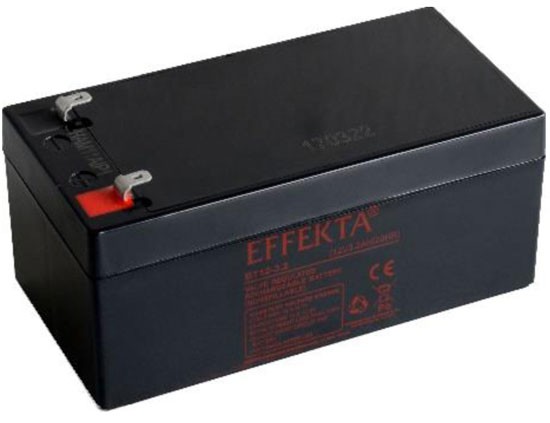 Effekta zbh. Akku, 12V-3,2AH, BT12-3,2, F1 / 6,35 x 4,75 mm,