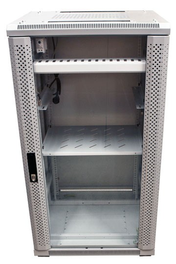 ALLNET 19&quot;Schrank, 22HE, B600/T 600mm, Glastür, Lichtgrau, SNB-Serie,