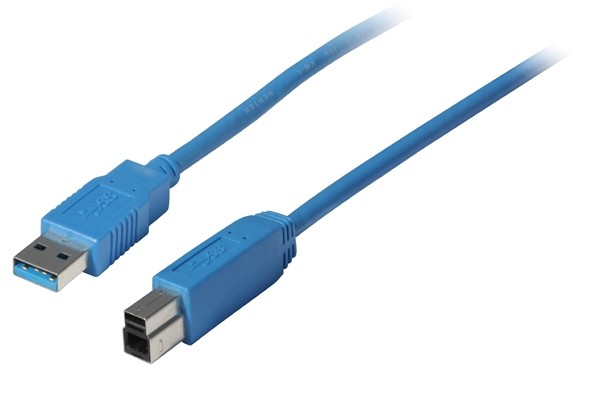 Kabel USB, A(St) =&gt; B(St), 1.0m, USB3.0, blau,