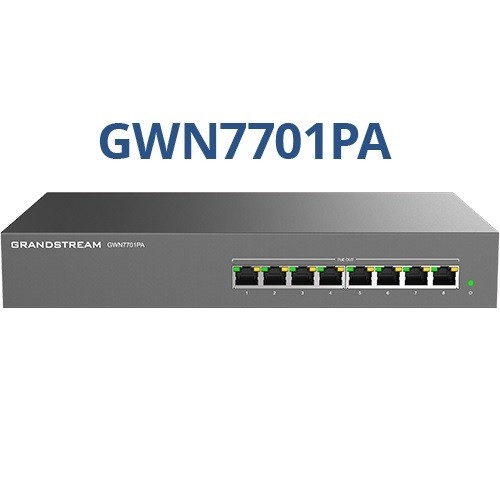 Grandstream GWN7701PA, 8 Port Switch, 8 Port PoE+