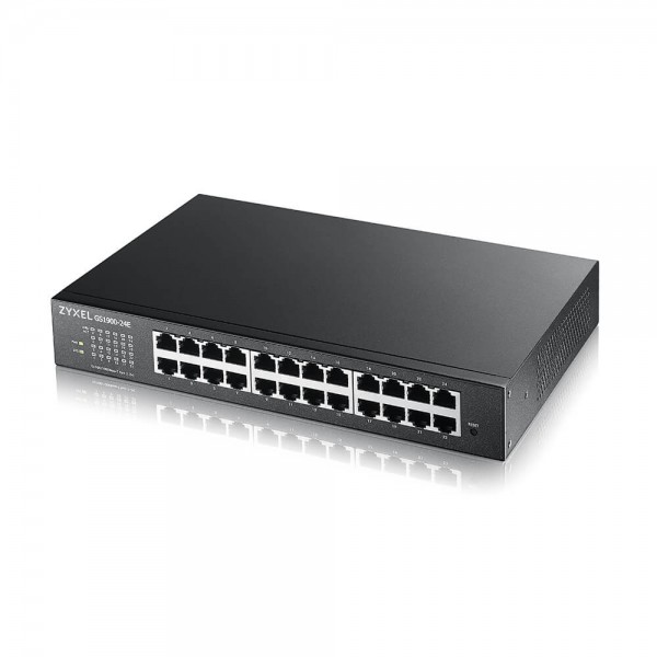 Zyxel Switch GS1900-24EP, 24x Gigabit Ports, 12x POE+, smart managed, L2, 130W