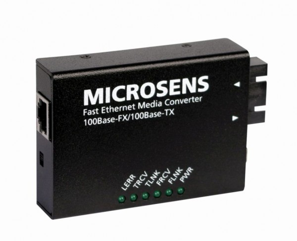 Microsens Medienkonverter 100Base-FX/ 10/100Base-TX, 2 x ST, 1 x RJ45, MS410512-V2