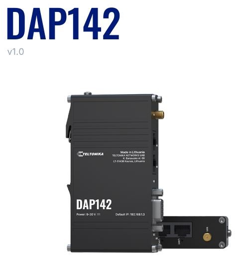 Teltonika · Accesspoint · DAP142 · 2x1 · Wi-Fi 4 · 300Mbit · 2x 10/100 · DIN Rail · RS232