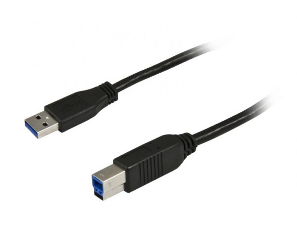 Kabel USB3.0, 2m, A(St)/B(St), schwarz, Synergy 21,