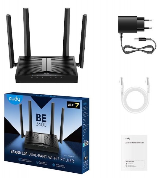 Cudy BE3600 2.5G Wi-Fi 7 Mesh Router, WR3600H