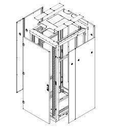 Triton 19&quot;Schrank Flat-Pack, Front/Rückrahmen B800mm, 42HE, Rahmen mit Tür(1-teilig Vollblech), Schwarz bis 800KG, zerlegt,