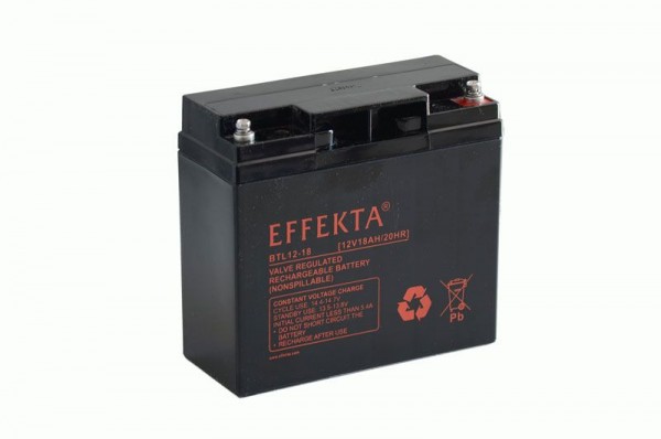 Effekta zbh. Akku 12V/ 18Ah,10-Jahresbatterien, F13/M5 Schraubanschluss