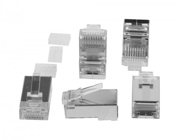 TP-Stecker TP, S-UTP, CAT6/CAT6A, 100-Pack, ohne Tülle, mit Einfädelkamm, Synergy21
