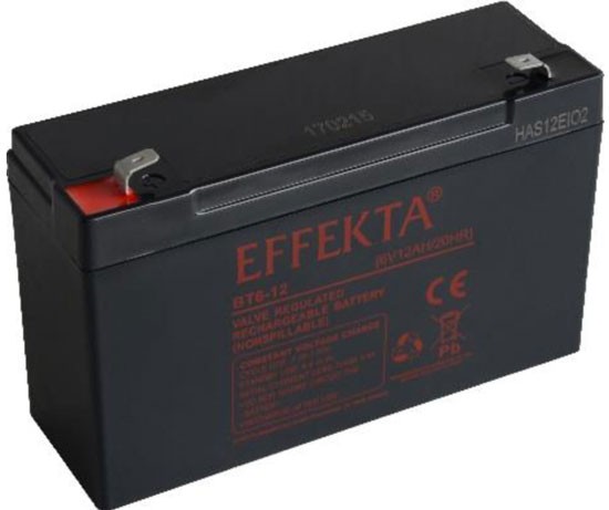 Effekta zbh. Akku, 6V-12AH, BT6-12, F1 / 6,35 x 4,75 mm,