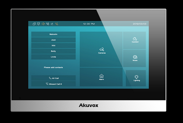 Akuvox Indoor-Station C315W with logo, Touch Screen, Android, POE, Wi-Fi, silver
