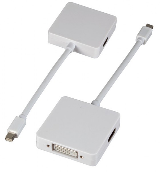Kabel Video DisplayPort Mini =&gt; HDMI+DVI+Displayport, Adapter