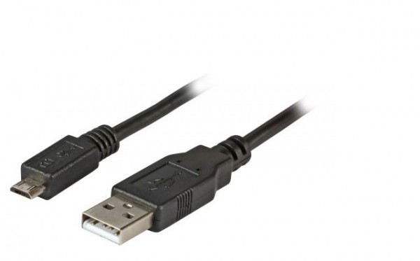 Kabel USB, A(St) =&gt; Micro-B(St) 5pol., 1.8m, USB2.0, Premium, Schwarz,