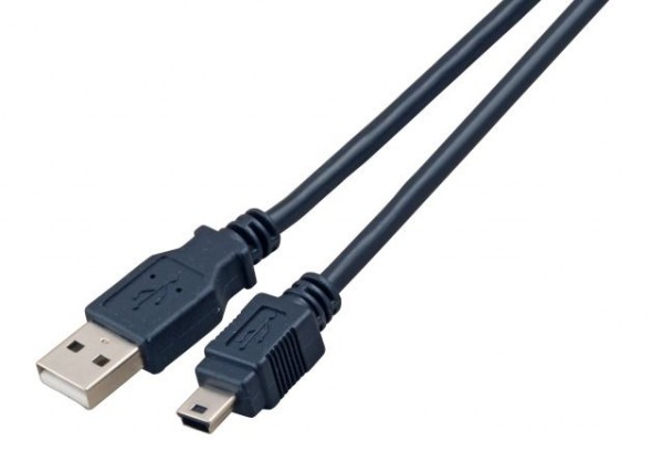 Kabel USB2.0mini 1.0m A(St)/B(St)-mini, 5-pol, schwarz
