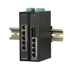 Microsens Industrial Fast Ethernet Switch, 4x 10/100Base-TX, 1x 100Base-FX Multimode 1310nm SC, POE, MS657102PX