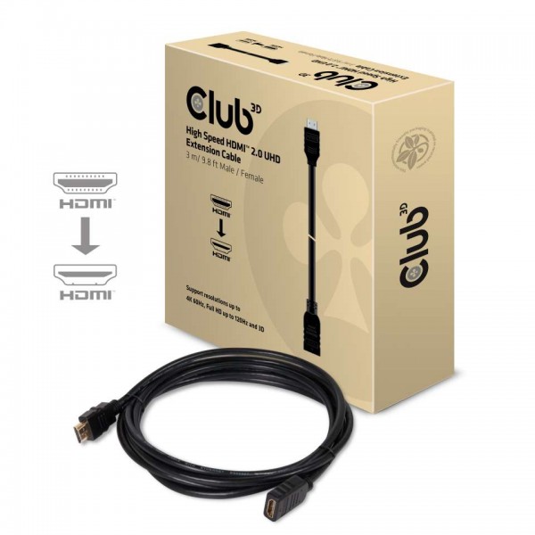 Kabel Video HDMI 2.0 Premium High Speed 4K60Hz ST/BU 3,0m *Club3D*