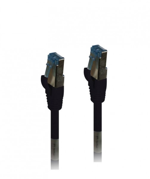 Patchkabel RJ45, CAT6A 500Mhz,10m, schwarz, S-STP(S/FTP), PUR(Au? en/Outdoor/Industrie), AWG26, Synergy 21