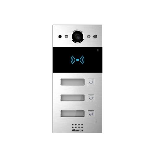 Akuvox TFE R20BX3 IP Door SIP Intercom with three (3) Button (Video &amp; Card reader) *FlushMount Bundle*