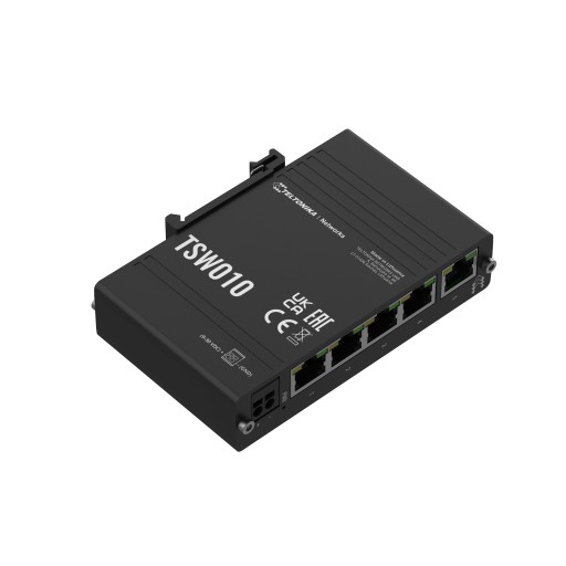 Teltonika · Switch · TSW010 · 5 Port 10/100 Industrial unmanaged Switch