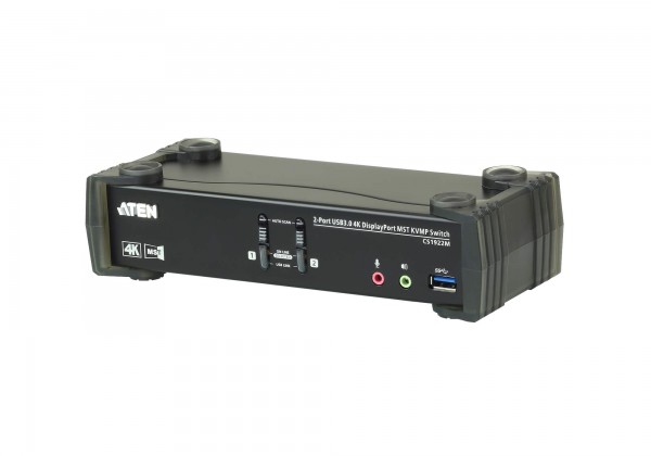 Aten KVM-Switch 2-fach Audio/DP(Displayport)/USB 3.0,