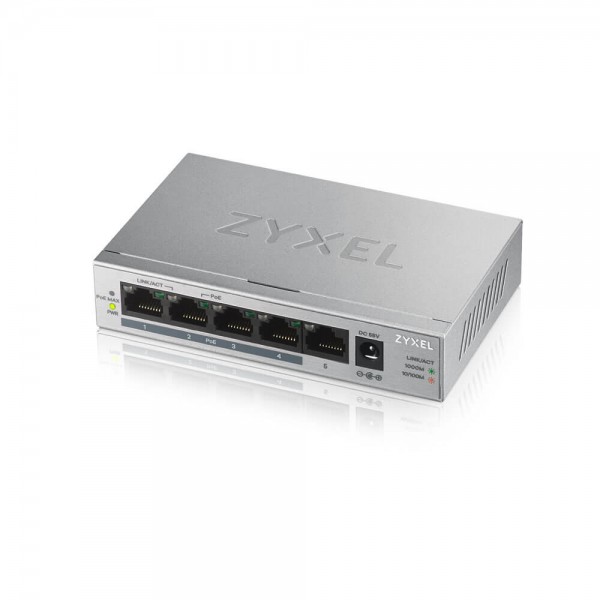 Zyxel Switch GS1005HP, 5x Gigabit PoE Ports, unmanaged, 60W