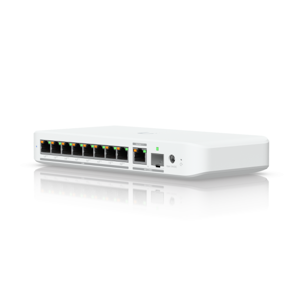 Ubiquiti Switch smart managed Layer2 9 Port • 8x 2,5 GbE PoE+ • 1x 10 GbE PoE bt In • Desktop • Lüfterlos • UniFi • USW-Flex-2.5G-8-PoE