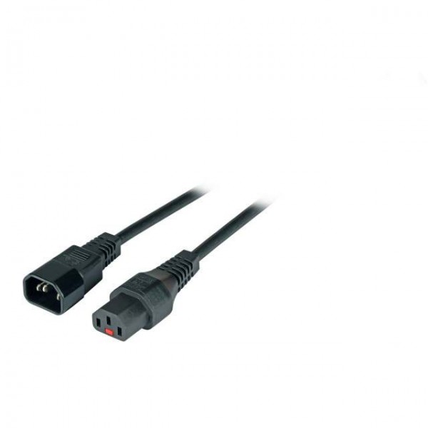 Netzkabel 230V Kaltgeräte IEC-C13(Buchse)/Kaltgeräte IEC-C14(Stecker), 2m, Lock,