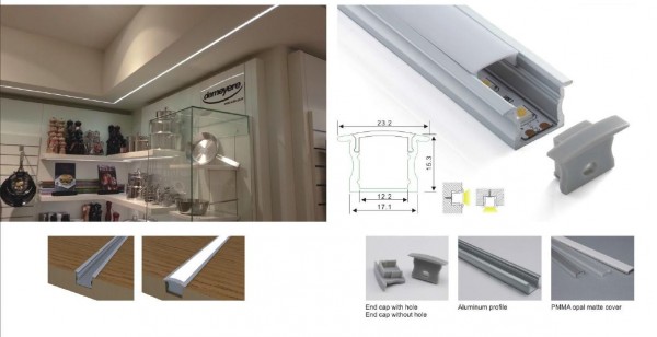 Synergy 21 LED U-Profil 200cm, ALU003 weiss