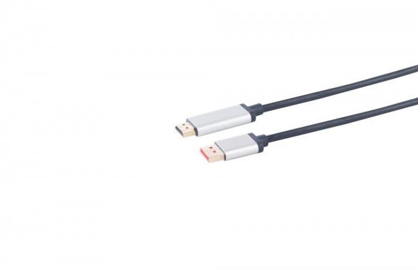 Kabel Video DisplayPort 1.4 =&gt; HDMI 1.4, ST/ST, 3.0m, 4K@60hz Aluminium Stecker,