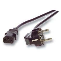 Netzkabel 230V Schutzkontakt CEE7(Stecker)-&gt;Kaltgeräte IEC-C13(Buchse), 0.5m,Black, Bulkware,