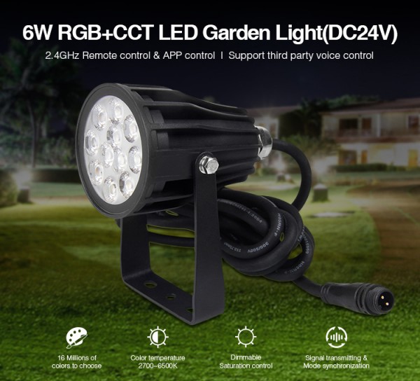 Synergy 21 LED Garten Lampe 6W RGB-WW (RGB-CCT) mit Funk und WLAN IP65 *Milight/Miboxer*