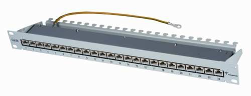 Patch Panel 24xTP, CAT6A, 500Mhz, 19&quot;, Lichtgrau, MPP24-HS K Cat.6^A, Telegärtner,