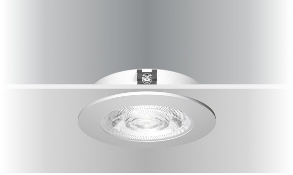 Synergy 21 LED Deckeneinbauspot Helios silber, rund, warmweiß