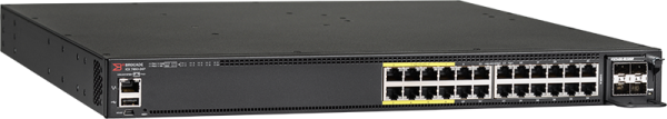 CommScope RUCKUS Networks ICX 7450 Switch 24-port 1 GbE switch PoE+ bundle includes 4x10G SFP+ uplinks, 2x40G QSFP+