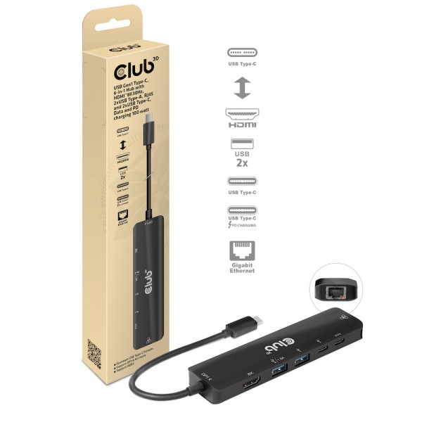 Club 3D Dockingstation - USB-C 3.2 Docking Station 100W *schwarz*