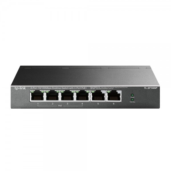 TP-Link - TL-SF1006P - 6-Port 10/100 Mbps Desktop Switch with 4-Port P