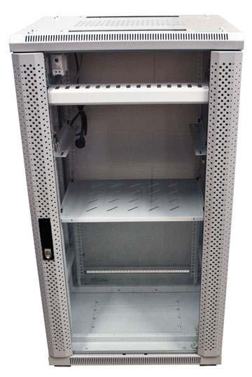 ALLNET 19&quot;Schrank, 12HE, B600/T 600mm, Glastür, Lichtgrau, SNB-Serie,