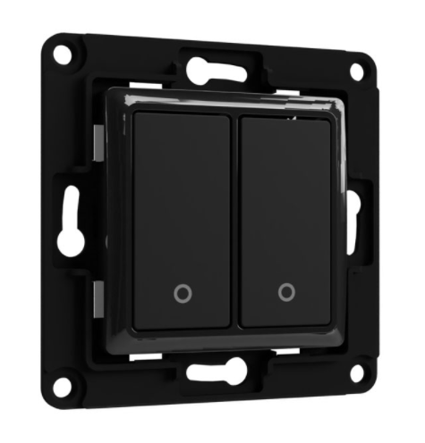 Shelly · Accessories · &quot;Wall Switch 2&quot; · Wandtaster 2-fach · Schwarz
