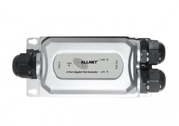ALLNET PoE 2x Extender Repeater Outdoor Switch IP67 IEEE802.3BT IN - 2xAT Out, ALL-PR2013O-30W