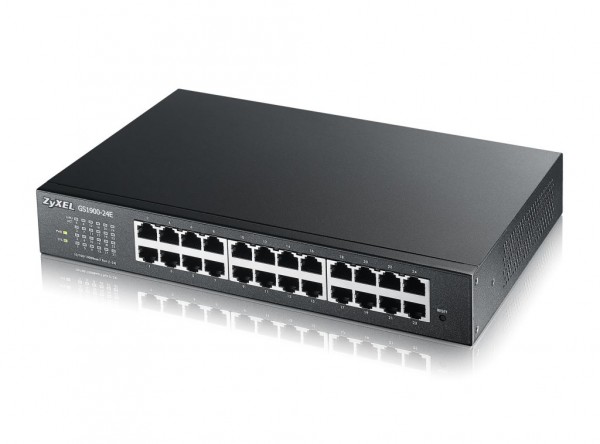 Zyxel Switch smart managed Layer2 24 Port • 24x 1 GbE • 19&quot; • Lüfterlos • GS1900-24E V3