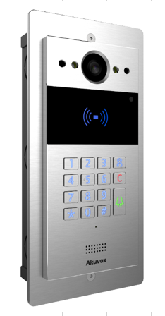 Akuvox TFE R20K Slim SIP Intercom with Keypad and RF card reader *Flush Mount Bundle* *silver*