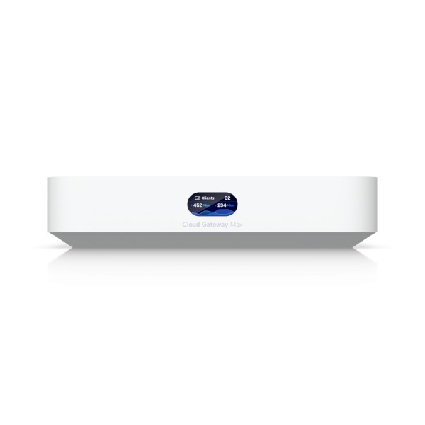 Ubiquiti UniFi Cloud Gateway Max • 1x 1/2,5 GbE RJ45-Port WAN • 4x GbE RJ45-Ports LAN • 1 Gbps routing IDS/IPS • UCG-MAX